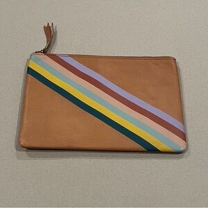 Madewell Striped Leather Clutch